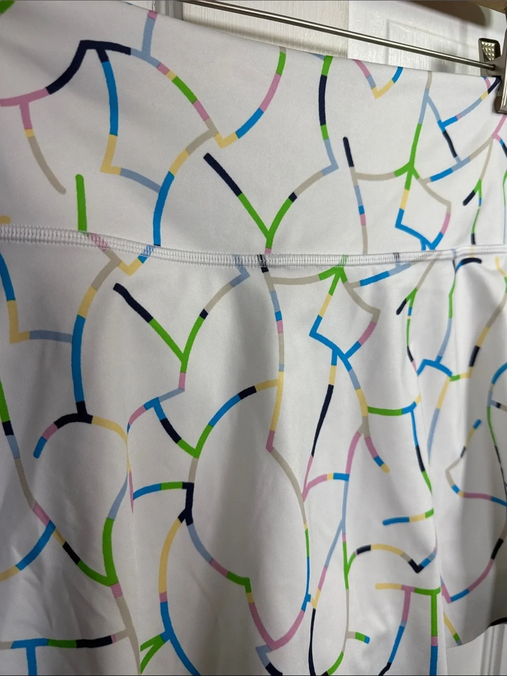 Athleta Ace Printed Tennis Skort 13.5 White Multicolor Pattern W2525 Sz L